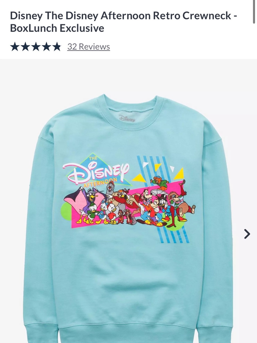 Disney Afternoon Retro Crewneck Sweatshirt -Exclusive sold out rare